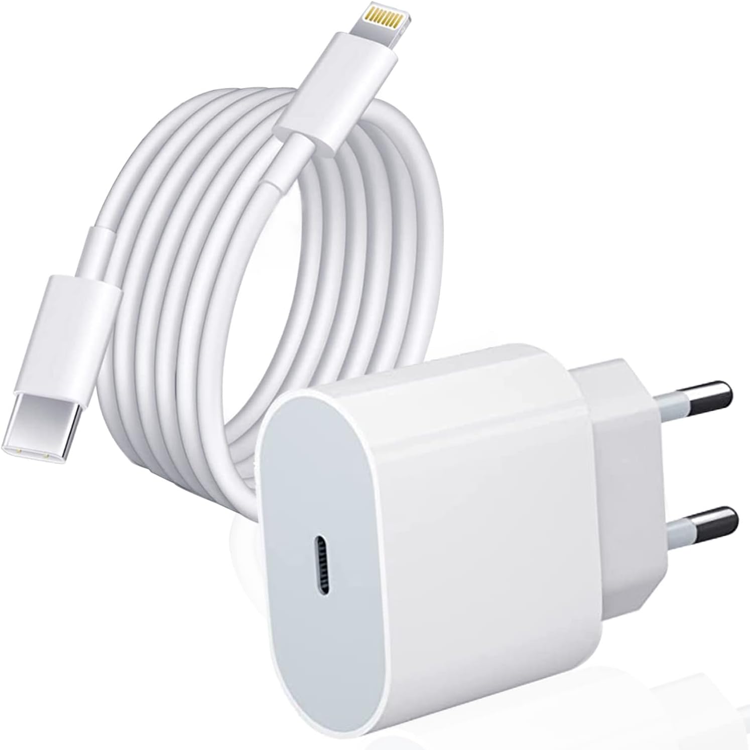 20W iPhone Rapide Chargeurs [Apple MFi Certifié] Prise Secteur USB avec 3M Câble USB C vers Lightning,PD 3.0 Adaptateur Alimentation de Chargeur pour iPhone 13/13 Pro Max/12/SE/11/XR/XS Max/X/8/7/iPad Fiche Technique et Prix au Maroc