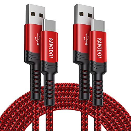 Câble USB C [3M, Lot de 2],Cable USB C Charge Rapide 3A Nylon Tressé Câble Type C Chargeur pour Samsung Galaxy S20 S21 Plus S22 Ultra S10 S9 S8 A21 A51 A71,Note 20 10,PS5,Switch,Huawei P40 P30 -Rouge Fiche Technique et Prix au Maroc