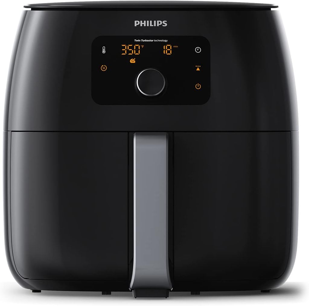 Philips Twin Turbostar Airfryer Friteuse sans huile XXL Noir/Argenté noir Avis, Fiche Technique et Prix au Maroc