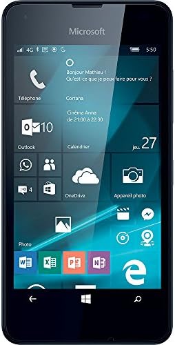 Microsoft Lumia 550 Smartphone débloqué 4G (Ecran : 4,7 pouces - 8 Go - Simple Nano-SIM - Windows Phone) Noir Fiche Technique et Prix au Maroc