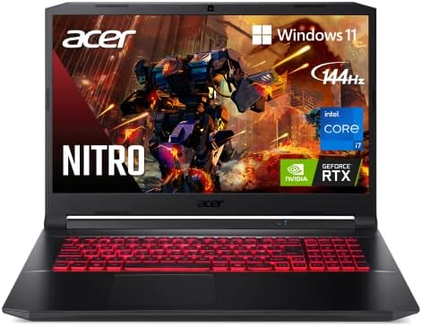 Acer Nitro 5 AN517-54-79L1 Gaming Laptop | Intel Core i7-11800H | NVIDIA GeForce RTX 3050Ti Laptop GPU | 17.3" FHD 144Hz IPS Display | 16GB DDR4 | 1TB NVMe SSD | Killer Wi-FI 6 | Backlit KB | Win 11 Fiche Technique et Prix au Maroc