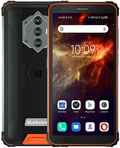Blackview BV6600E IP68 Téléphone Portable Incassable, Batterie 8580mAh (Charge Inversée), 5.7'' HD+ IP68 & IP69K Smartphone Étanche Antichoc Android 11, Octa Core 4GB + 32GB, Caméra 16MP GPS Orange Fiche Technique et Prix au Maroc