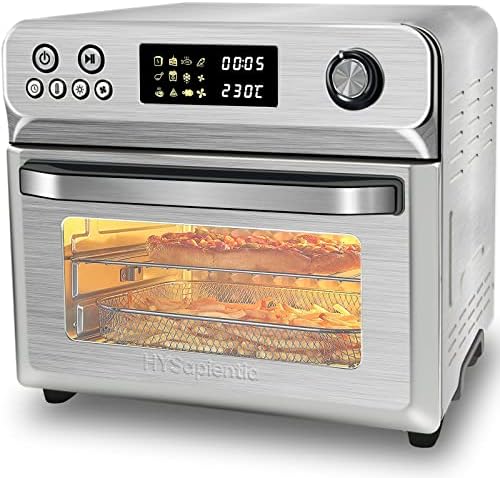HYSapientia® 24L Friteuse sans Huile electrique mini four,Fonction friteuse à air chaud & Four，AirFryer avec 10 Programmes,1800W Air Fryer XXL, LED Écran Minuterie Température Réglable,Recette Avis, Fiche Technique et Prix au Maroc