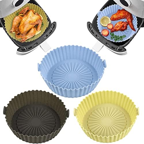 Air Fryer Silicone Panier en Silicone Accessoires de Friteuse Replacement for Paper Liners Air Fryer Pot Réutilisable pour Airfryer Micro-Ondes Le Moule Gâteau (16.5x14.5cm) 3 pièces Avis, Fiche Technique et Prix au Maroc