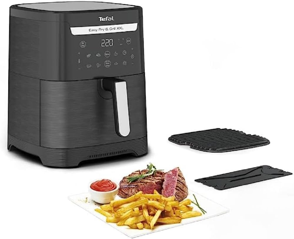 Tefal EY8018 Easy Fry & Grill XXL Friteuse à air chaud 2 en 1 | Capacité XXL | Séparateur Flexcook pour 2 zones séparées | Résultats croustillants | Friture saine | 8 programmes | Noir Avis, Fiche Technique et Prix au Maroc