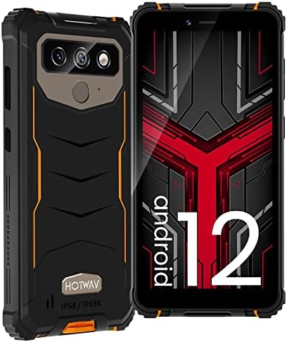 HOTWAV T5 Pro (2022) Telephone Portable Incassable Android 12, Batterie 7500 mAh, Écran 6,0" HD Smartphone Incassable, 4Go+32Go/SD 512Go, 13MP + 5MP, Dual SIM 4G Smartphone Débloqué - Face ID/OTG/GPS Fiche Technique et Prix au Maroc