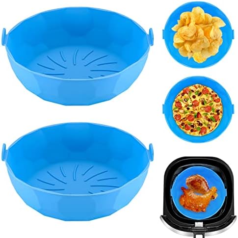 2 Pièces Pot en Silicone pour Friteuse à Air, Accessoires Panier Doublures en Silicone Antiadhésif Réutilisables pour Airfryer, Micro-Ondes, Moule à Gâteau, Cuiseur Vapeur, 8,3 Pouces Avis, Fiche Technique et Prix au Maroc