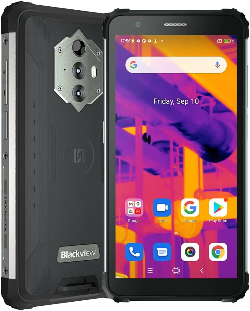 Blackview BV6600 Pro, Caméra Thermique 16 MP + 8 MP, Akku 8580 mAh, Telephone Portable Incassable, Smartphone Android 10 4G 5,7", 4 Go de RAM 64 Go ROM, NFC Dual SIM GPS FM Face ID Noir Fiche Technique et Prix au Maroc