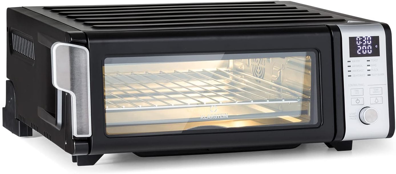Klarstein Four Friteuse Sans Huile, Friteuses Electrique Compacte à Air Chaud 1700W à Chauffage Rapide pour la Cuisine, Airfryer 10L, 8 Programmes de Cuisson Actifry, Maintien au Chaud, Mini Friteuse Avis, Fiche Technique et Prix au Maroc