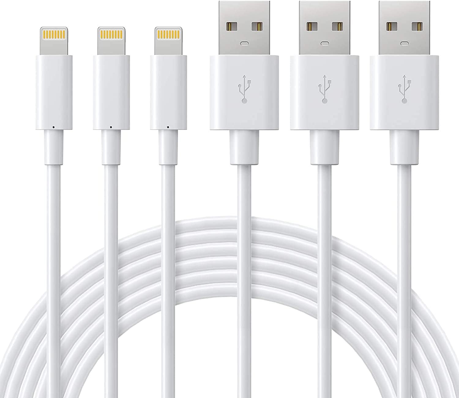 ilikable Câble iPhone 1M Chargeur iPhone Lot de 3, Câble Lightning Certifié MFi avec Connecteur Ultra Résistant Compatible avec iPhone 13/12/11/SE/xr/Xs/8/7/6 Plus/6S/5/Air/Airpods-Blanc Fiche Technique et Prix au Maroc