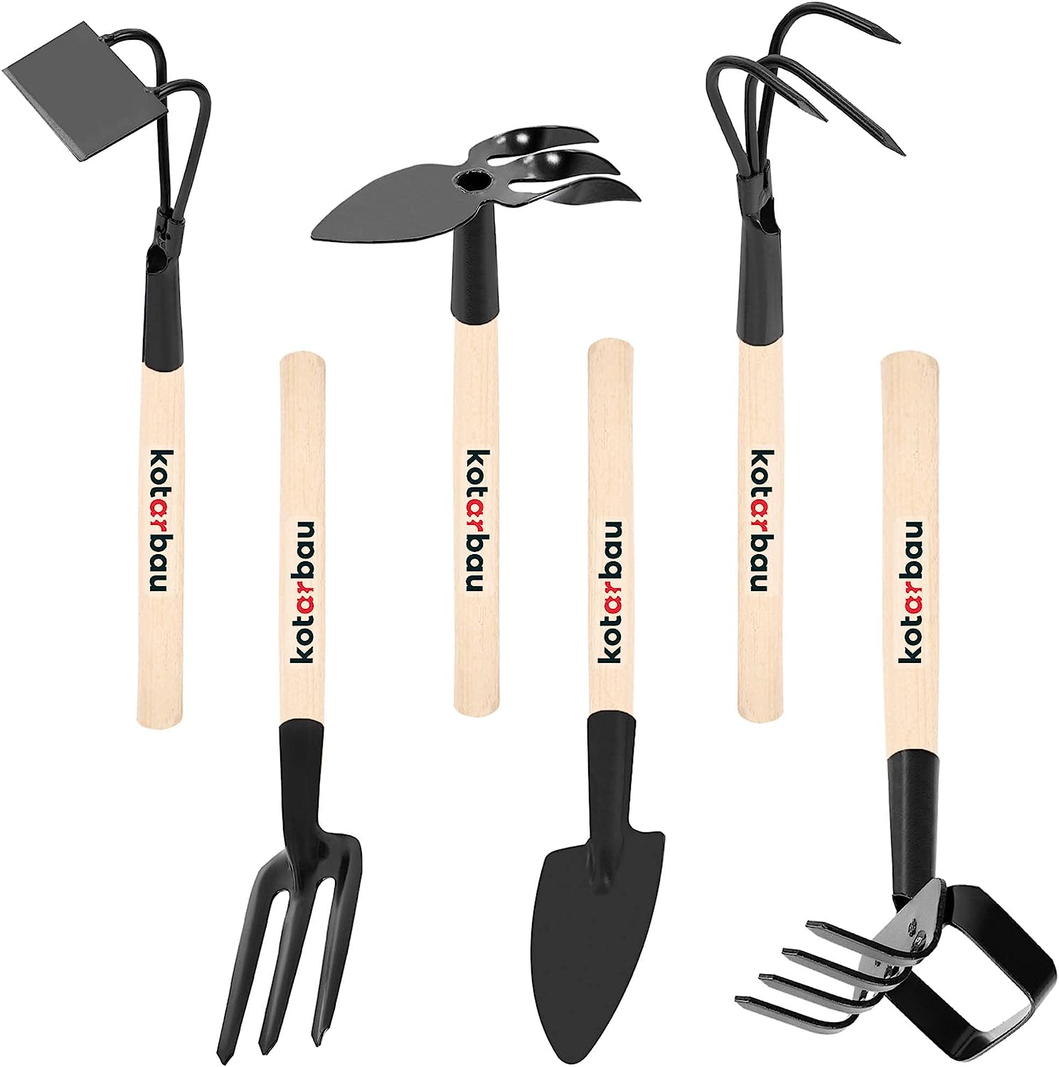 KOTARBAU® Outils de jardinage - Jeu de 6 mini outils de jardinage - Mini fourchette cultivateur râteau à piques pour l'entretien du jardin Avis, Fiche Technique et Prix au Maroc