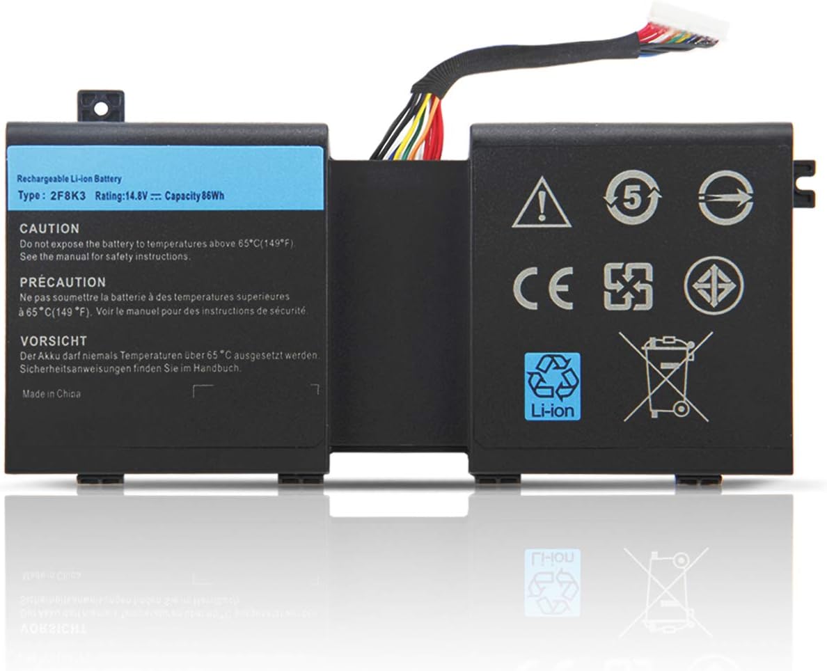 K KYUER 86Wh 5700mAh 2F8K3 Batterie pour Dell Alienware 17 2013 R1 17X M17X-R5 P18E P18E001 Alienware 18 R1 18X M18X R3 P19E P19E001 Gaming Laptop 02F8K3 KJ2PX 0KJ2PX G33TT 0G33TT 451-BBCB 4ICR19/65-2 Fiche Technique et Prix au Maroc