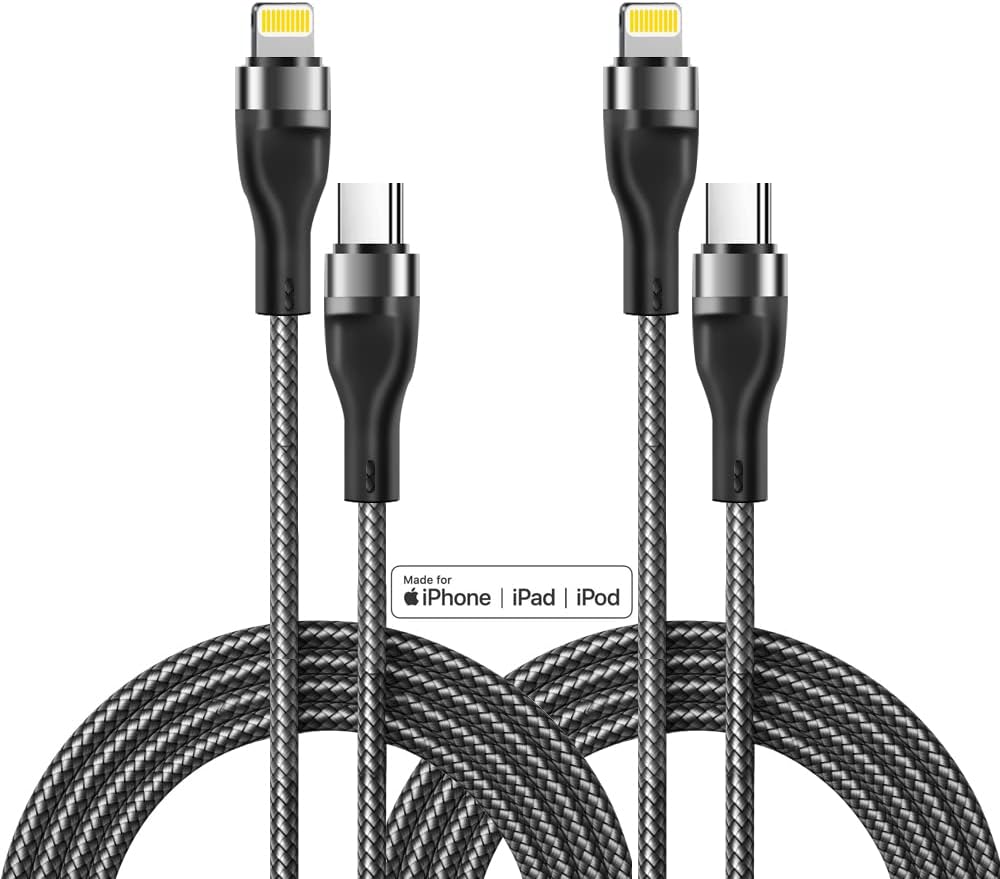 ANKUY USB C Lightning Cable【 Certifié MFi】 2pcs 2M USB C Lightning Cable de charge Power Delivery Nylon Cable de charge iPhone pour iPhone 14/13/12/11，pour chargeur type-C, Supporte Power Delivery Fiche Technique et Prix au Maroc