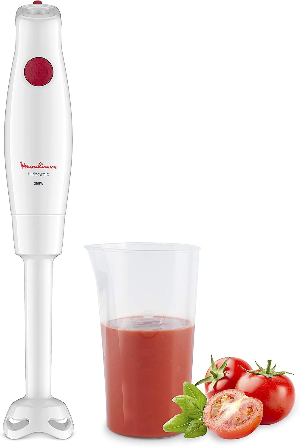 Moulinex Turbomix Mixeur Plongeant 350 W Bouton Unique pour Contrôler La Vitesse Lames Inox Produit Réparable 10 Ans Protection Anti-Éclaboussure Dd12A110 Avis, Fiche Technique et Prix au Maroc