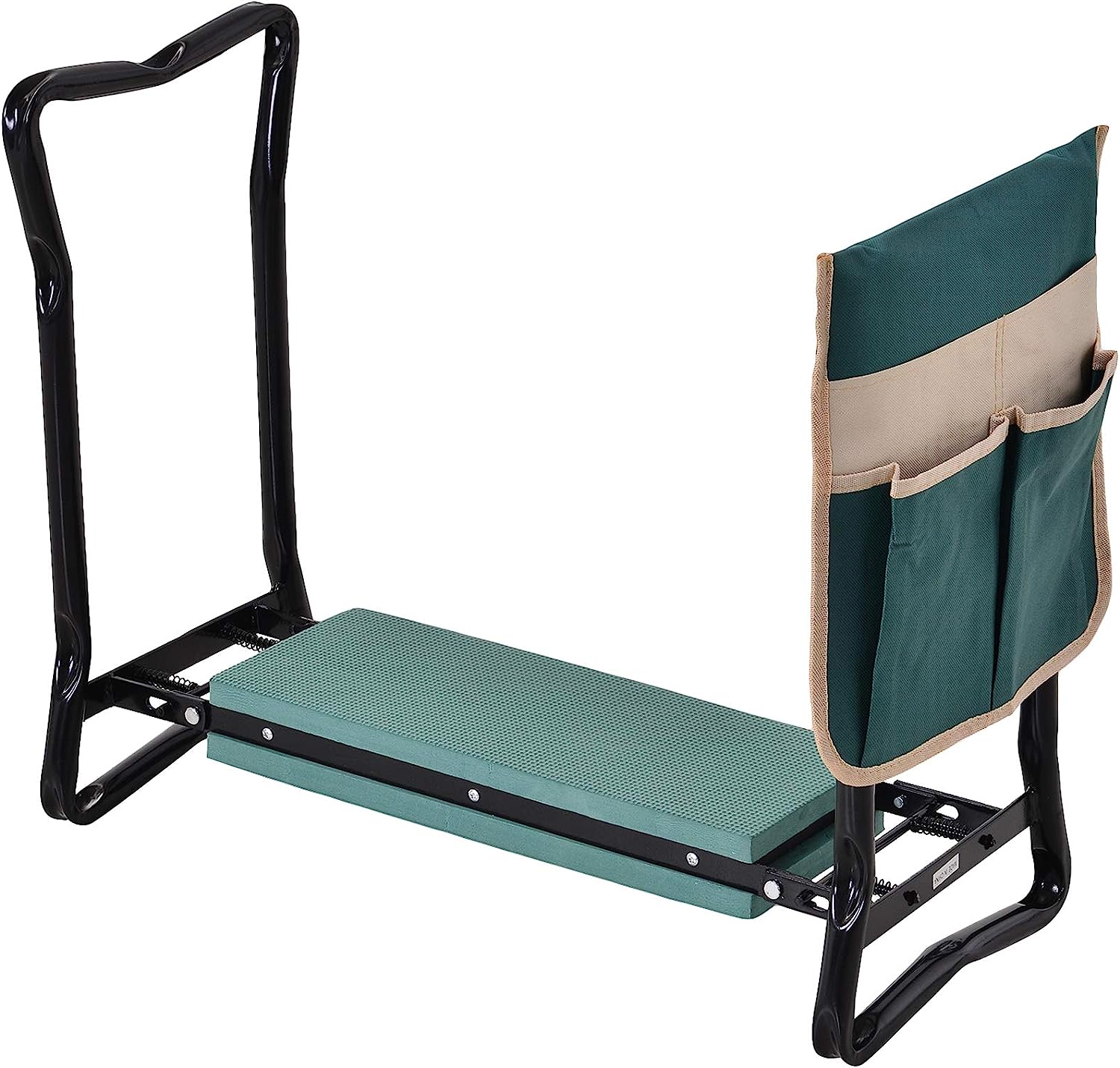 Outsunny Tabouret de Jardin Pliable agenouilloir de Jardin siège Jardinage avec Coussin Pochette Rangement Outils Vert Avis, Fiche Technique et Prix au Maroc