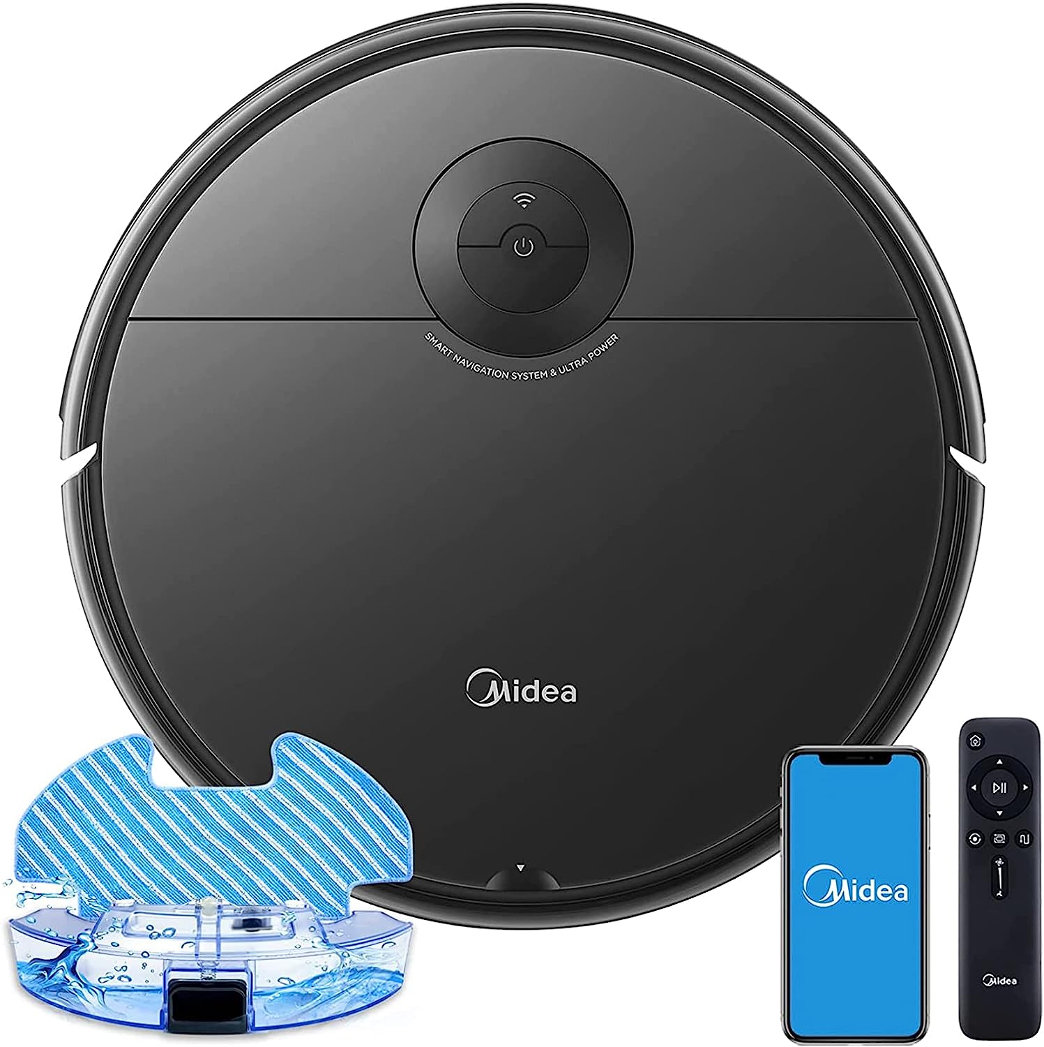 Midea I5c Robot Aspirateur Laveur de Sol, 4000Pa Robot Aspirant Lavant pour Poil Animaux, Connecté Alexa, Google, avec Serpillère Avis, Fiche Technique et Prix au Maroc