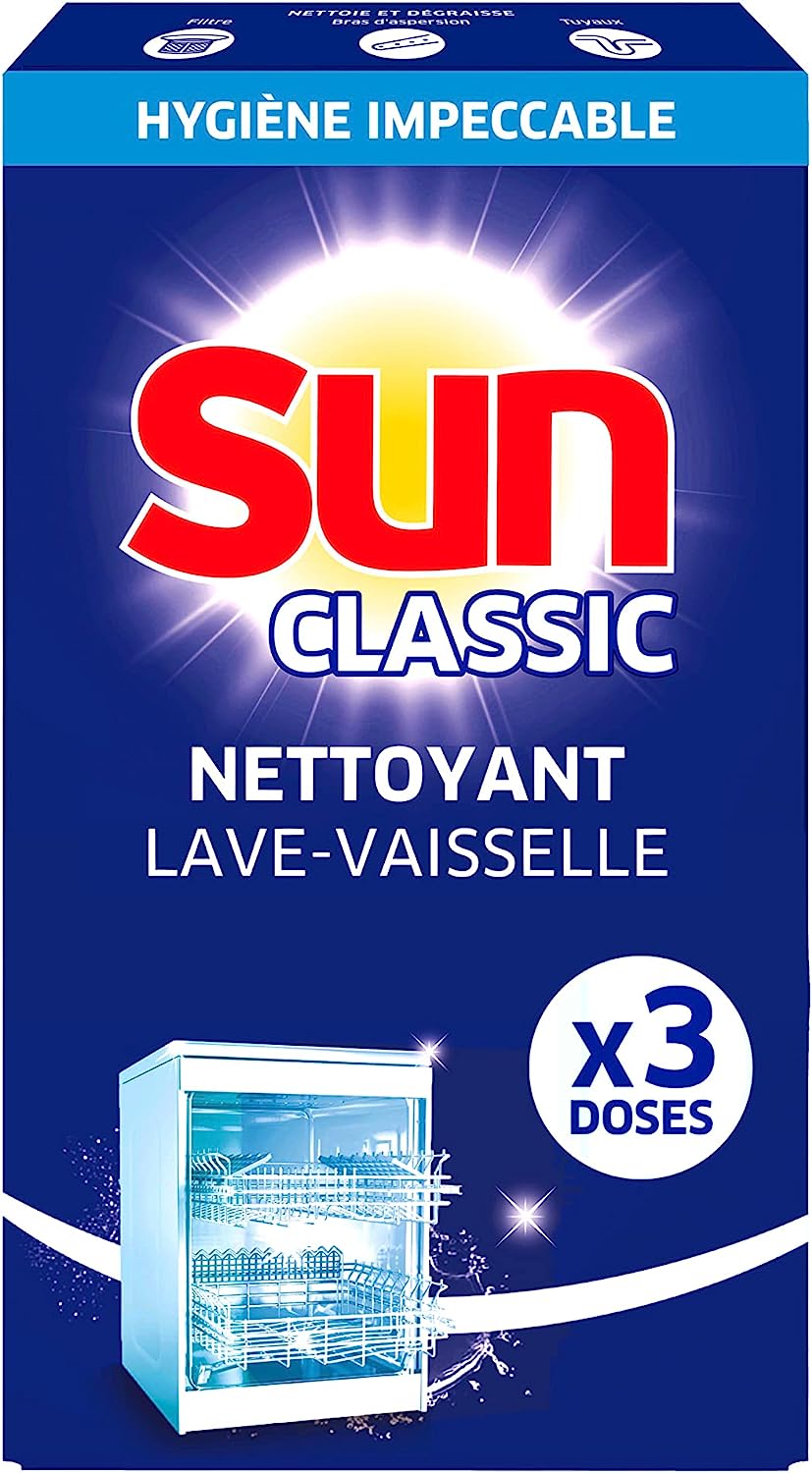 Sun Nettoyant Lave-Vaisselle Classique 3 Doses Contre le Calcaire et les Dépôts de Graisse Avis, Fiche Technique et Prix au Maroc