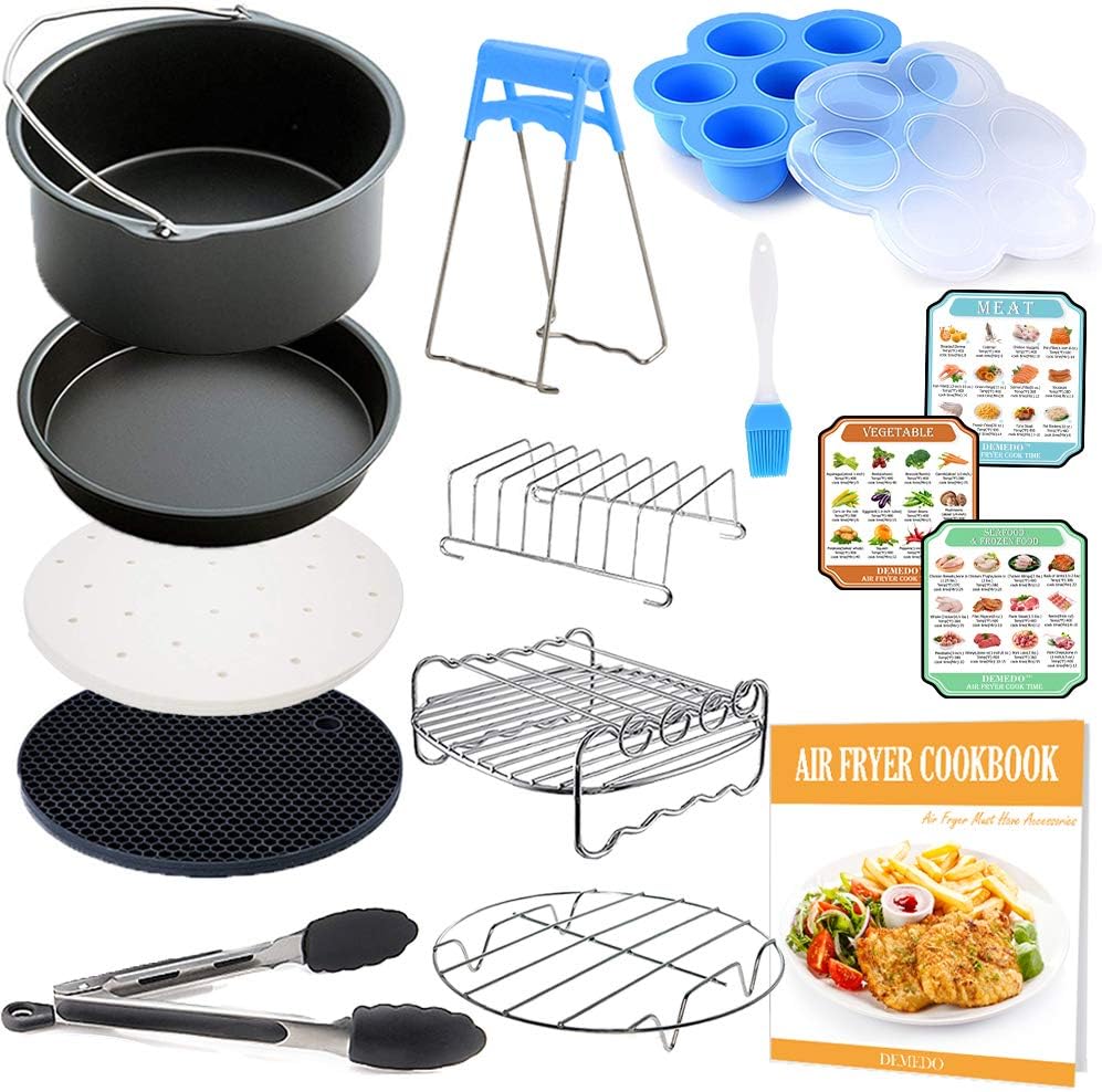 Accessoires pour friteuse à air, Friteuse à air 4.2L-5.5L,Ninja 5.2L 5.5L, COSORI 5.5L,Tower 5.6L, Plaques de cuisson pour friteuse à air, Grilles, Doublures de friteuse à air, Livre de recettes Avis, Fiche Technique et Prix au Maroc