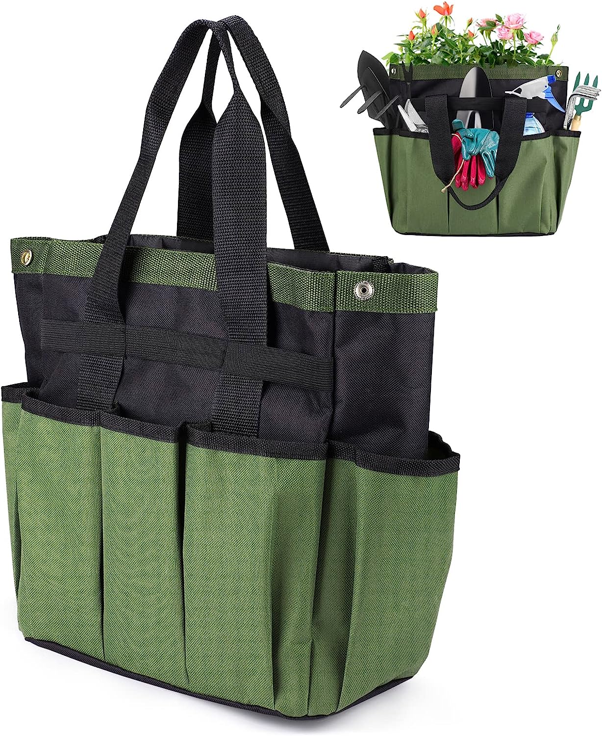 Uennm Sac à Outils de Jardin, Sac de Rangement pour Outils de Jardinage avec 8 Poches, Imperméable Tissu de Oxford 600D pour Intérieur et Extérieur, Pochette de Jardinage Robuste, Organisateur Avis, Fiche Technique et Prix au Maroc