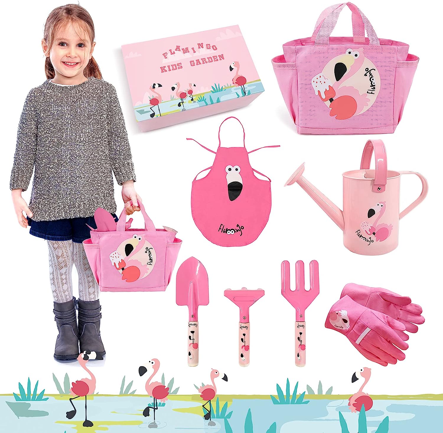 Hortem Ensemble de Jardinage pour Enfants, avec Outils de Jardinage pour Enfants à Main, arrosoir, Gants de Jardin pour Enfants, Tabliers et Sac de Jardin, Cadeaux de Jardinage pour Tout-Petits Avis, Fiche Technique et Prix au Maroc