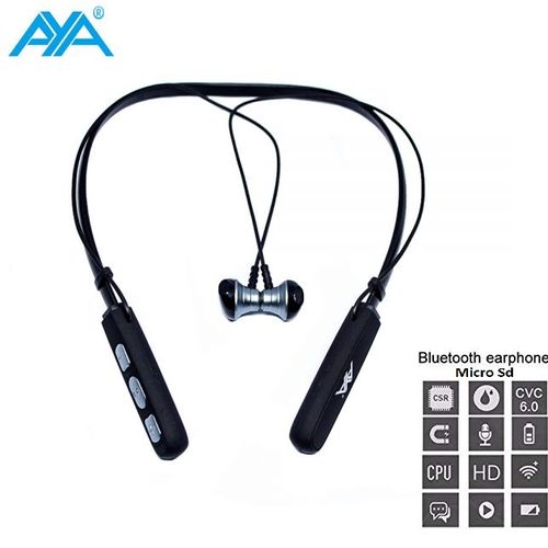 Aya Casque Y1 sport Bluetooth Sans Fil Stereo -Magnetique  carte memoire  - compatible avec tout type de téléphone
 Fiche Technique et Prix au Maroc