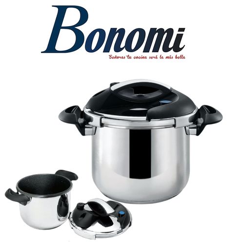 Bonomi Autocuiseur en acier inoxydable 8 litres Grand
 Fiche Technique et Prix au Maroc