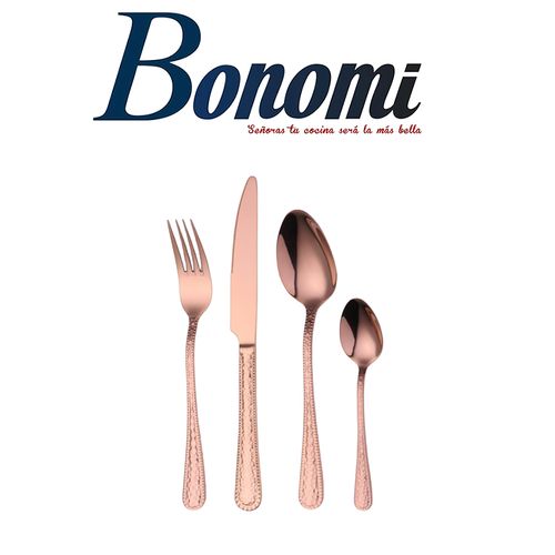 Bonomi Couvert de table 24 PCS ( 6 de chaque) Bronze avec Motif
 Fiche Technique et Prix au Maroc