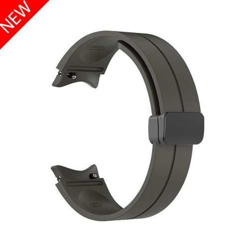 Bracelet en Silicone 20mm Gris Foncé pour Samsung Galaxy Watch 5 pro, 40mm 44mm, Bracelet à boucle magnétique
 Fiche Technique et Prix au Maroc
