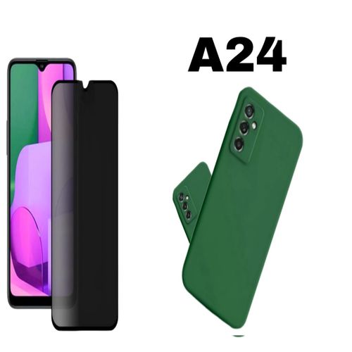 Case Pochette silicone pour Samsung A24 Vert foncé  + Fumée pour Samsung A24
 Fiche Technique et Prix au Maroc