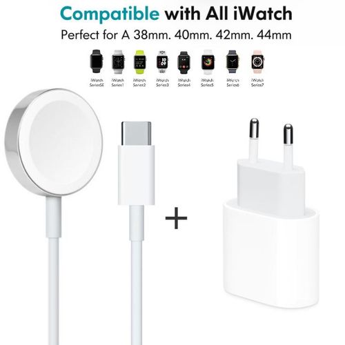 Charge Complet pour Apple Watch Prise avec Câble de charge rapide magnétique USB‑C
 Fiche Technique et Prix au Maroc