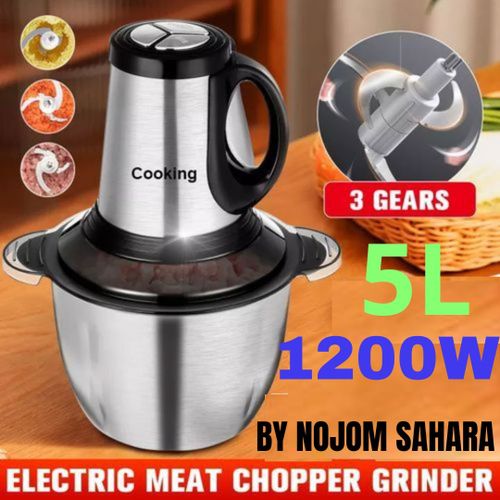 Cooking 5L 1200W Hachoir Robot Cuisinier Broyeur Acier Inoxyable Viande Légumes Fruits
 Fiche Technique et Prix au Maroc