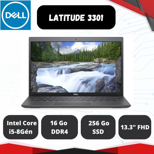 DELL Latitude 3301 pc portable i5 8éme gén 16Go Ram 256Go SSD
 Fiche Technique et Prix au Maroc
