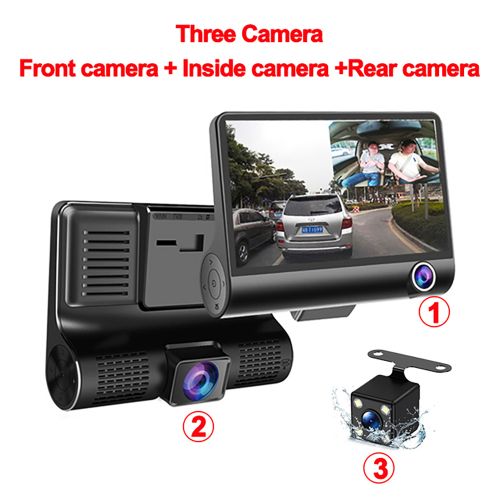 DVR Dashcam 1080P Dash Cam pour voiture Caméra à 3 objectifs pour véhicule
 Fiche Technique et Prix au Maroc