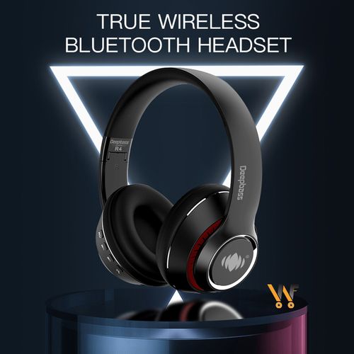 Deep Bass R4 ecouteurs Casque Bluetooth V5 + sans fil  TSuppor TF Card-FM-Audio input
 Fiche Technique et Prix au Maroc