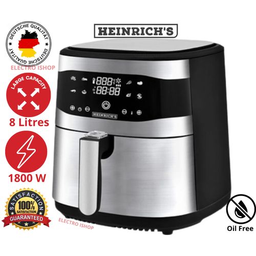Heinrich's Friteuse sans Huile - 8 Litres - 8 programmes-Ecran tactile LED - 1800W -Germany
 Fiche Technique et Prix au Maroc