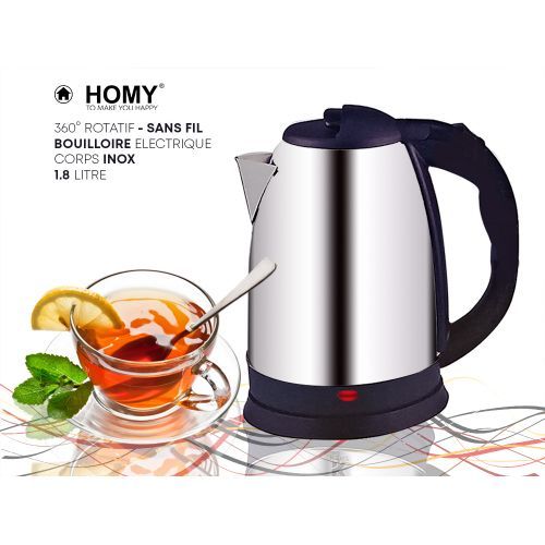 Homy Bouilloire électrique Corps en INOX - 1,8 L
 Fiche Technique et Prix au Maroc