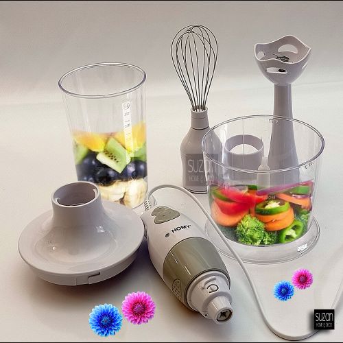 Homy Robot Mixeur Plongeant 4-en-1 + Support + Accessoires INOX - Design Ergonomique
 Fiche Technique et Prix au Maroc