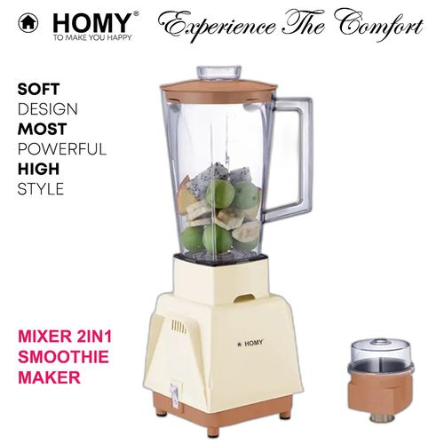 Homy SMART Blender Smoothie Maker Bol RESISTPLAST A Reliefs+ MoulineTTe A Épices/Café Meilleur Prix
 Fiche Technique et Prix au Maroc