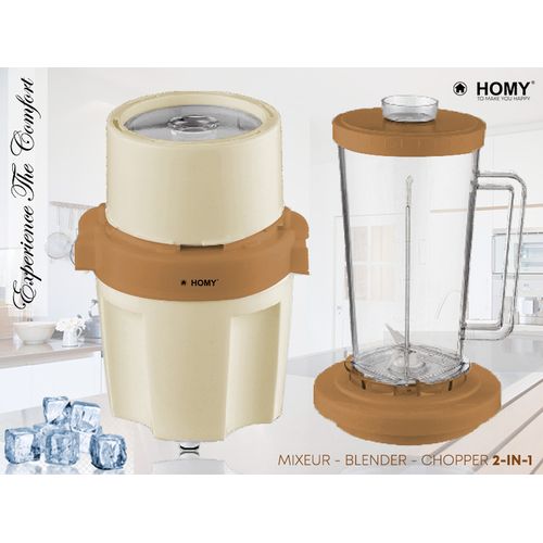 Homy Smart Creative 2en1 Mixeur Blender Hachoir Electric Lames MOULINOX Haute Qualité
 Fiche Technique et Prix au Maroc