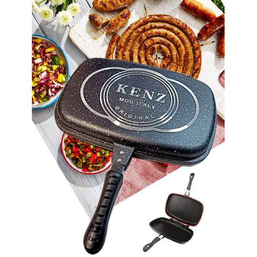 Kenz Poêle à Double Face à Frire sautée œufs  crêpes Barbecue New Korean Fumée NOIR
 Fiche Technique et Prix au Maroc