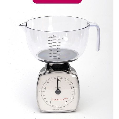 Lamacom Balance de cuisine chromée Avec Bol amovible 5Kg Max
 Fiche Technique et Prix au Maroc