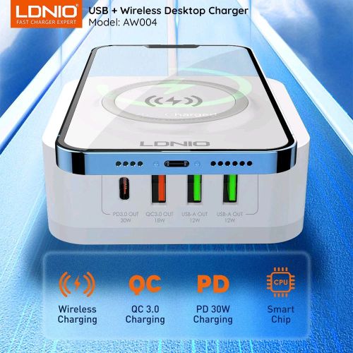 Ldnio Chargeur sans fil 15W et Station de charge 3 ports USB et 1 x Type-C
 Fiche Technique et Prix au Maroc