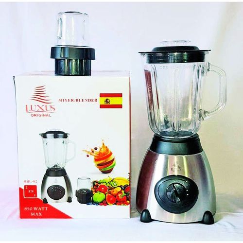 Luxus Mixeur 850W 5 Vitesses + Bol en verre de 1.5L et lame à 6 têtes + Moulin épices
 Fiche Technique et Prix au Maroc