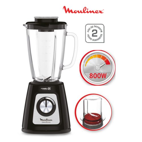 Moulinex Blender 800W LM437825 BLENDFORCE BOL VERRE + MOULIN A CAFE
 Fiche Technique et Prix au Maroc