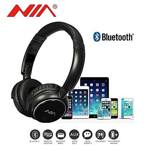 Nia Casque Originale 4 en 1 Bluetooth Q1 Lecture de carte Micro SD / TF + FM
 Fiche Technique et Prix au Maroc