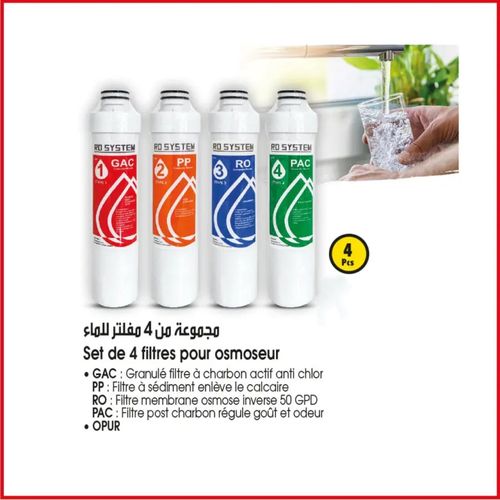 O'Pure kit de Filtres De Rechange pour Osmose inverse
 Fiche Technique et Prix au Maroc
