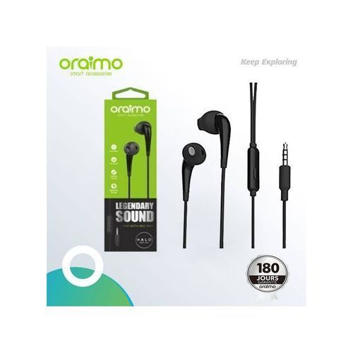 Oraimo Écouteur OEP-E21 Noir, avec micro et garantie 6 mois
 Fiche Technique et Prix au Maroc