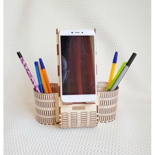 Organisateur porte téléphone et stylo en bois
 Fiche Technique et Prix au Maroc