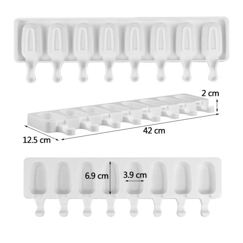 Pack de Moule à 8 Cavités à Crème glace Silicone + 100 bâtonnets
 Fiche Technique et Prix au Maroc