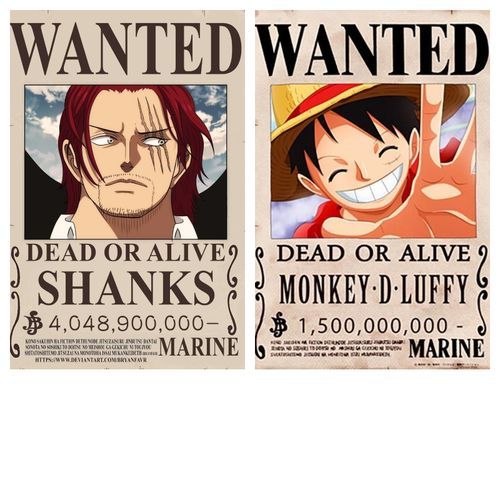 SHANKS AND LUFFY Poster plastifiè Haut qualité (30 cm/ 21 cm) One Piece Luffy Anime Japonais
 Fiche Technique et Prix au Maroc